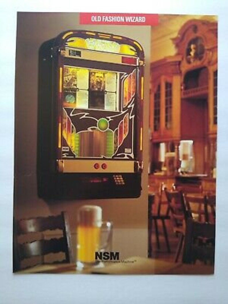 NSM Old Fashion Wizard Jukebox FLYER Phonograph Music Art Etsy