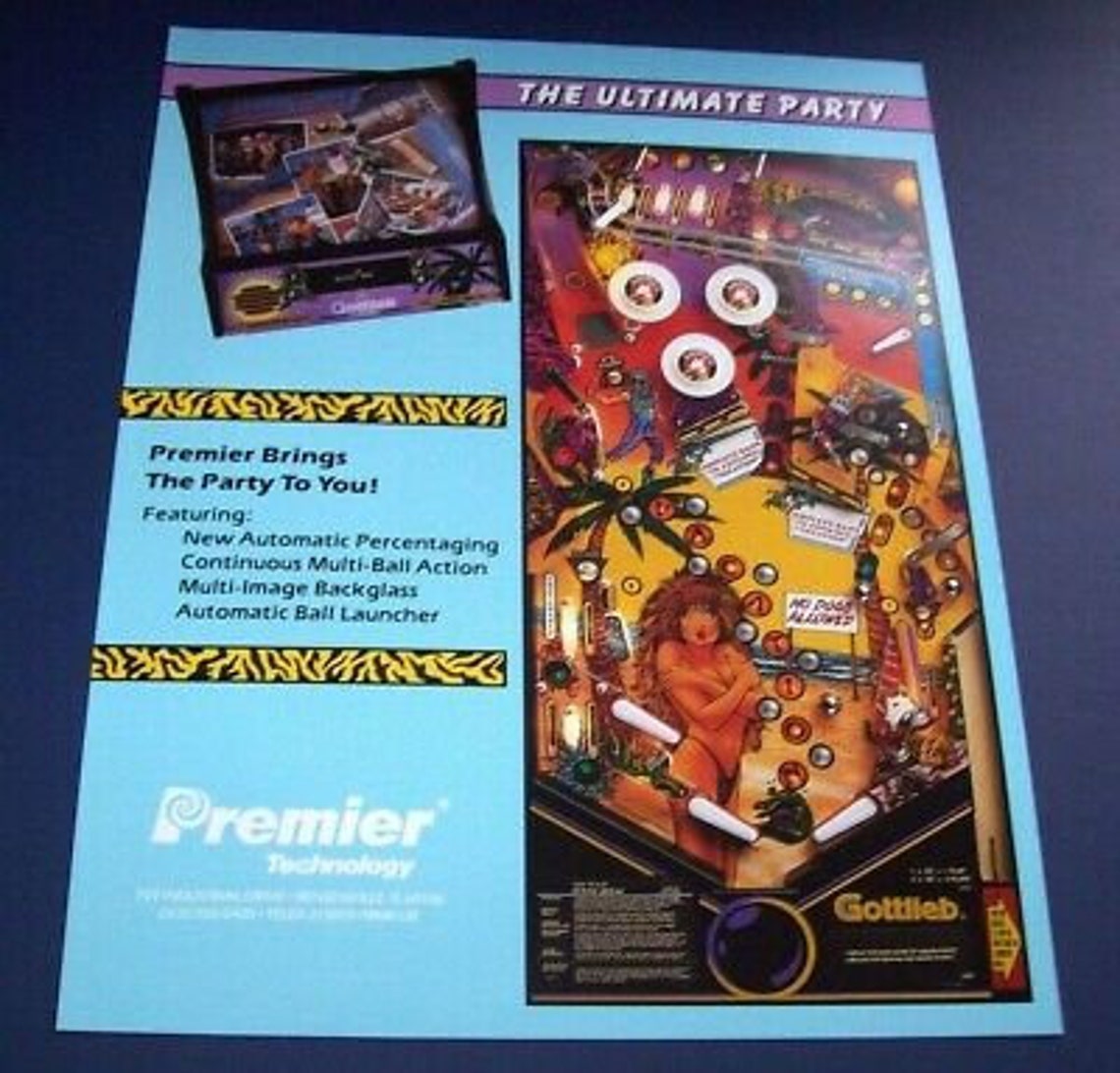 Spring Break Pinball FLYER Original Gottlieb Premier 1987 Etsy