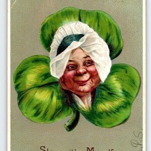 Carte postale de la Saint-Patrick Lady Clover Frances Brundage 1908 Série 106 Tucks