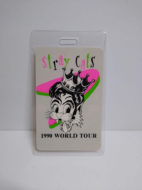 Stray Cats Backstage Pass Original 1990 World Tour Cool Cat Hat