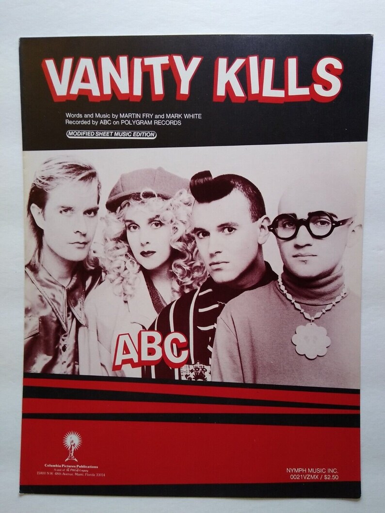 ABC Vanity Kills Sheet Music 1985 Synthpop Electronic Pop New Etsy