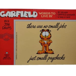 Livre de cartes postales Words to Live by Garfield, 30 différents chats humoristiques Jim Davis 1990, cadeau unique
