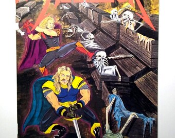 Metallica Metal Thunder Hard Rock Fantasy Comic July 1992 Art