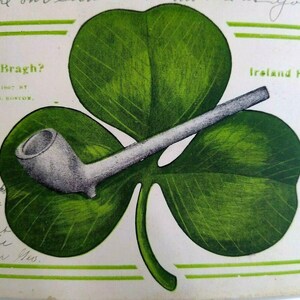 Carte postale de la Saint-Patrick Erin Go Bragh vintage 1907 Marietta Ohio Antique cadeau unique