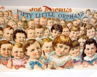 Little Orphan Cigar Company Hanging Advertising Sign 1890's Victorian Children