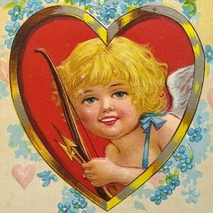 Carte postale Saint-Valentin grand visage, Cupidon, ange, arc et flèche, série n° 1 en relief, cadeau unique