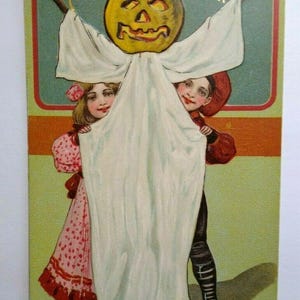 オリジナル ハロウィーン ポストカード ポール フィンケンラス シリーズ 778 エンボス加工 アンティーク 未使用 ユニークなギフト