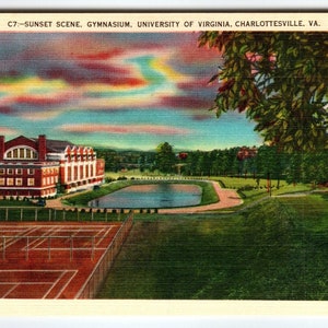 Carte postale Sunset View University Gymnasium Pool Charlottesville Virginie Carte postale cadeau unique en lin