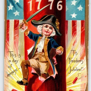 Carte postale du 4 juillet, fête de l'indépendance des pétards de Washington, 109