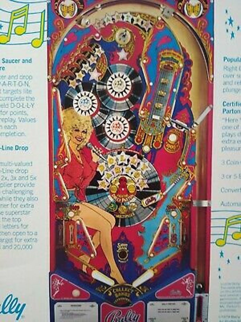 Dolly Parton Bally Pinball FLYER Original 1979 Spiel Foldout Etsy