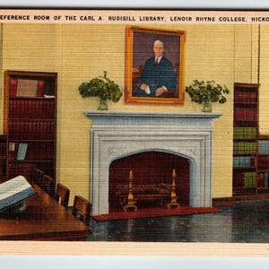 Bibliothèque Carl Rudisill Lenoir Rhyne College Carte postale en lin caryer de Caroline du Nord, cadeau unique