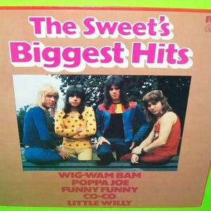 The Sweet Biggest Hits Vinyl LP Record Glam Rock German Pressing Steve Priest Unique Gift