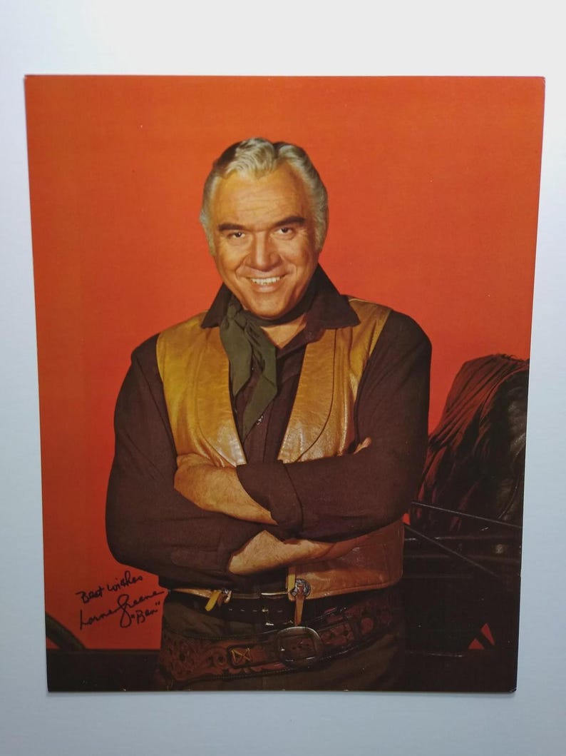 Lorne Greene "Ben" Vintage Photo Bonanza Western TV Star 1960s Photo Card afbeelding 2