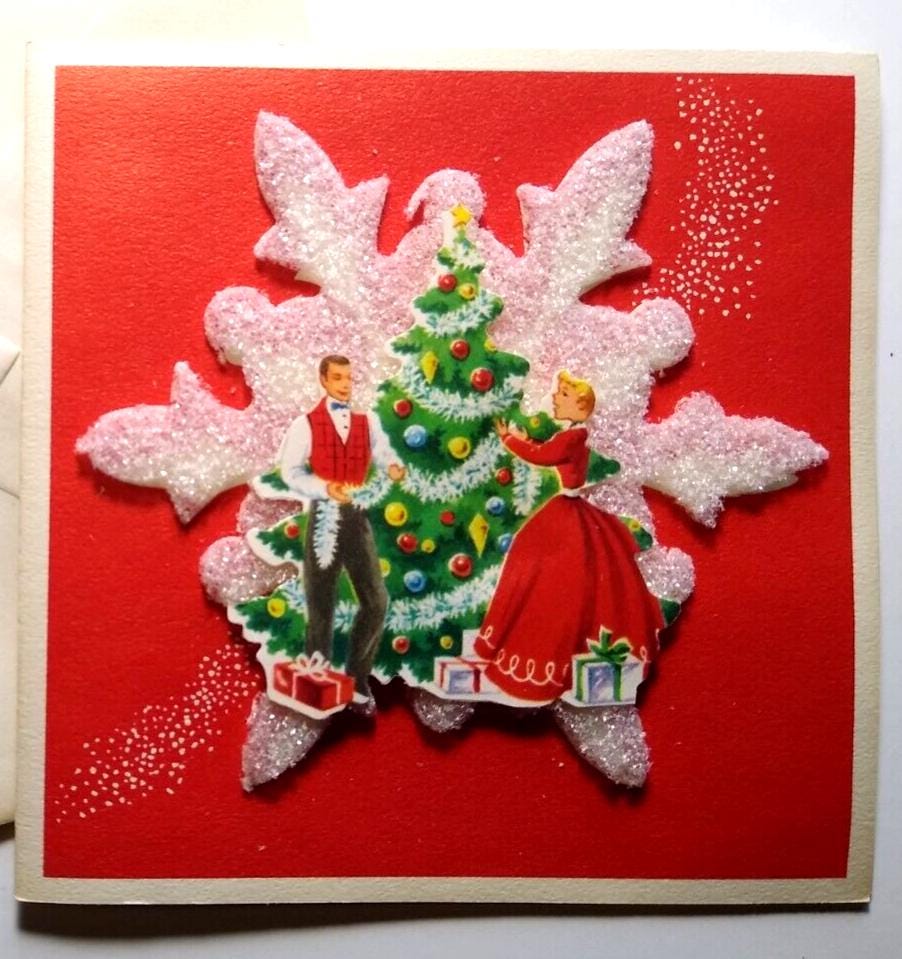 スノーフレーク クリスマス 3D グリーティングカード クリスマスツリー