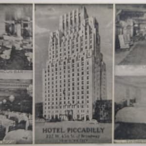 Carte postale Hotel Piccadilly vintage New York City NY 45th Street Off Broadway 1950 Cadeau unique
