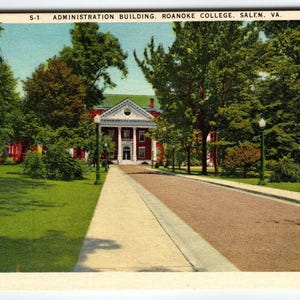 Roanoke County College Admin Building Salem Virginie Carte postale Linge Milieu du siècle