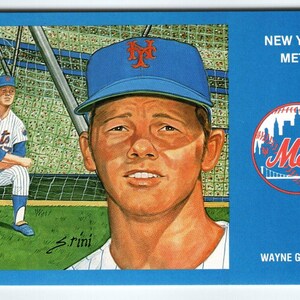 1969 NY Mets Baseball Postkarte Susan Rini Wayne Garrett Unbenutzte Limitierte Einzigartiges Geschenk