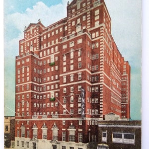 William Sloane House Hotel Postcard YMCA Building New York City Old Car NYC 34th