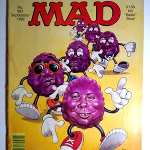MAD マガジン 1988 年 9 月 カリフォルニア レイズンズ セント エルスウェア ア ディファレント ワールド TV 281