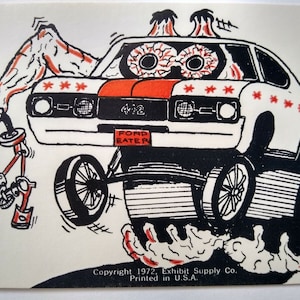 Carte postale 442 Hot Rod, voiture Ford Eater, Monster Beatnik, carte de vendeur personnalisée Racer, cadeau unique