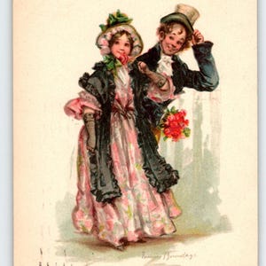 Ancienne carte postale de la Saint-Valentin 1907 Raphael Tuck série 102 Frances Brundage Art