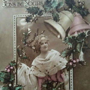 Vintage Christmas Joys Postcard British Manufacture Series W848 Victorian Image Unique Gift