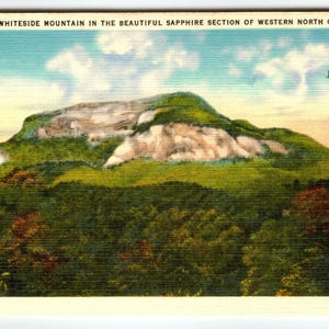 Carte postale en lin N-530 Asheville, ouest de la Caroline du Nord, Whiteside Mountain PC Co