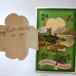 Carte postale dépliante de la Saint-Patrick Dos John Winsch Château de Glenveagh Donegal Cadeau unique