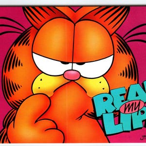 Garfield Katze Postkarte Print My Lips Jim Denim orange Tabby 1978 Einzigartiges Geschenk