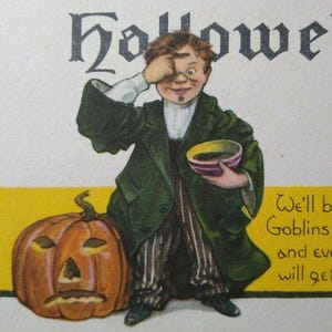 ハロウィンポストカード ナッシュシリーズ 38 ウィザード ウォーロック ゴブリン ゴースト 詩 未使用 ユニークなギフト