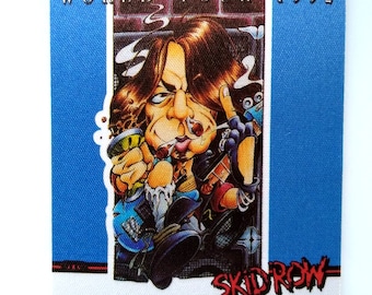 Skid Row Backstage Slave To The Grind Guitar 1992 Vintage Heavy Metal Rock Blue Unique Gift