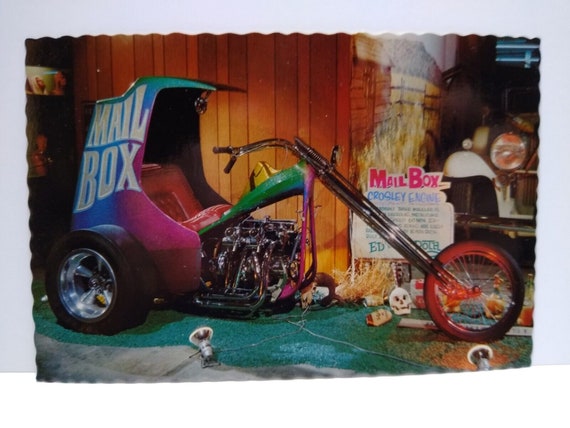 Hot Rod Postcard Mailbox Chopper Cycle Ed Big Daddy Roth Surf
