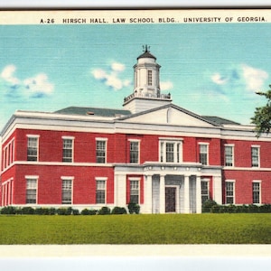Hirsch Hall Law School BLDG University Athènes Géorgie Carte postale lin vintage