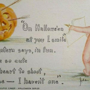 Vintage Halloween carte postale Cupidon Julia Woodworth 1913 série 878 Pikeville cadeau unique