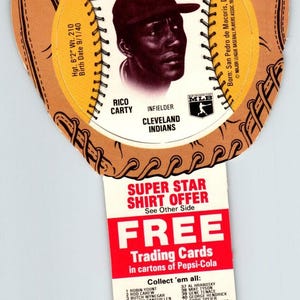 Pepsi Baseball Trading Card 1977 Rico Carty Cleveland Indians MLB Diecut Trade Unique Gift