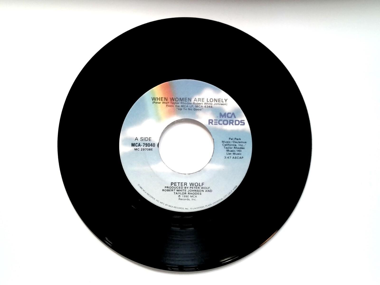 Peter Wolf – Cuando las mujeres se sienten solas, vinilo de 7 pulgadas, 45 RPM, pop rock, 1990, MCA