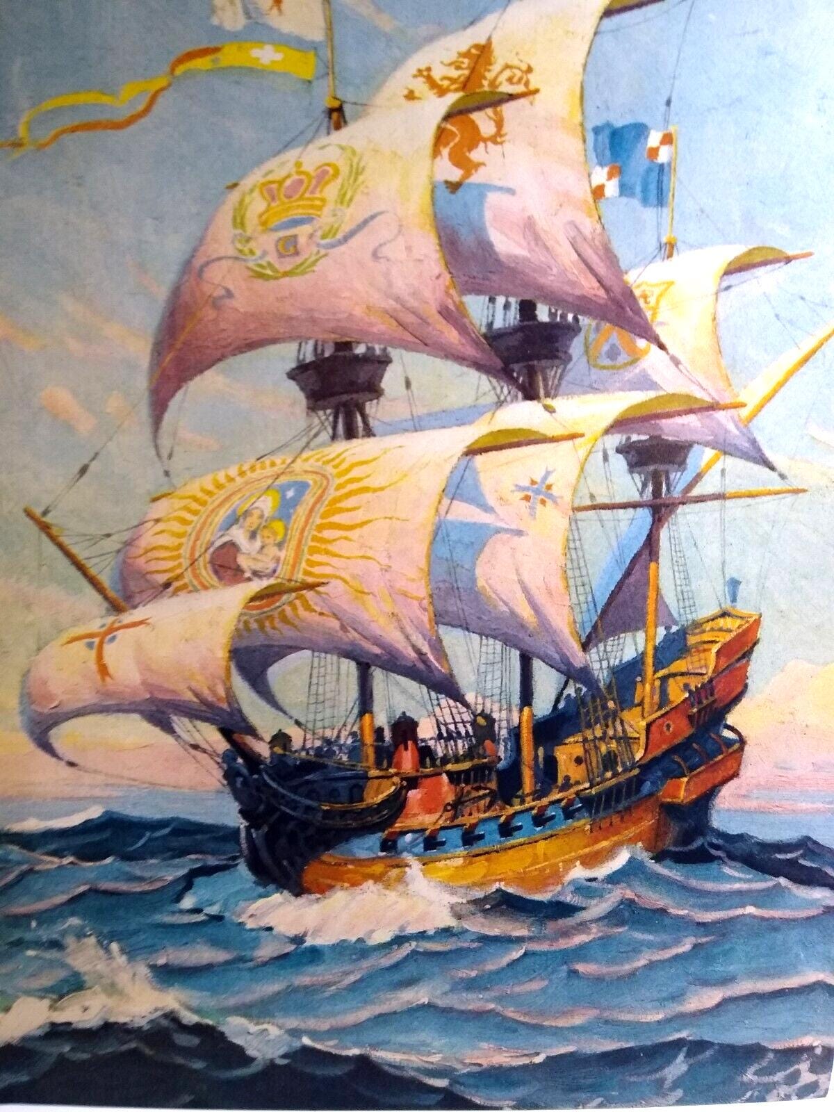 Maurice Silber モーリスシルバー水彩画 帆船　ヨット額装金 Vintage MAURICE SILBER (1922-1995) Sailing Ocean Nautical