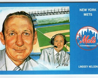 1969 NY Mets Baseball Postcard Susan Rini Linsey Nelson Unused Limited Edition Unique Gift