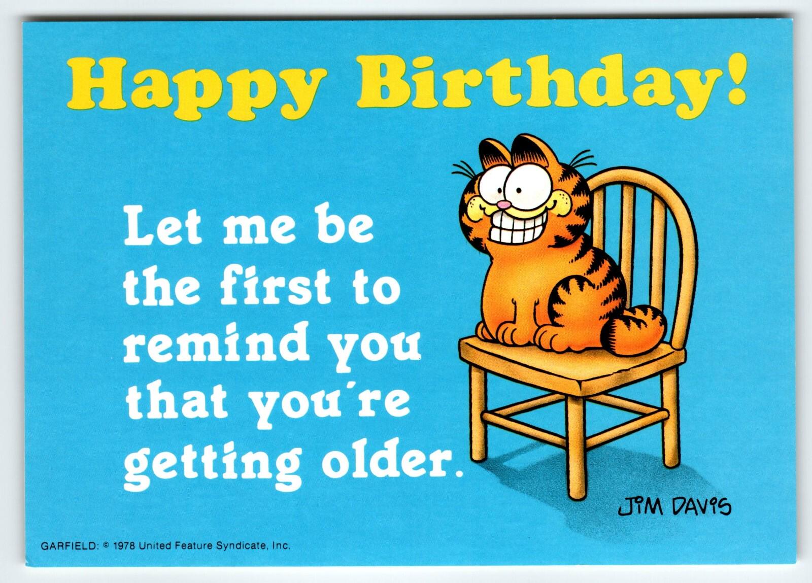 Garfield Cat Postcard Happy Birthday Comic Jim Davis 1978 Unused