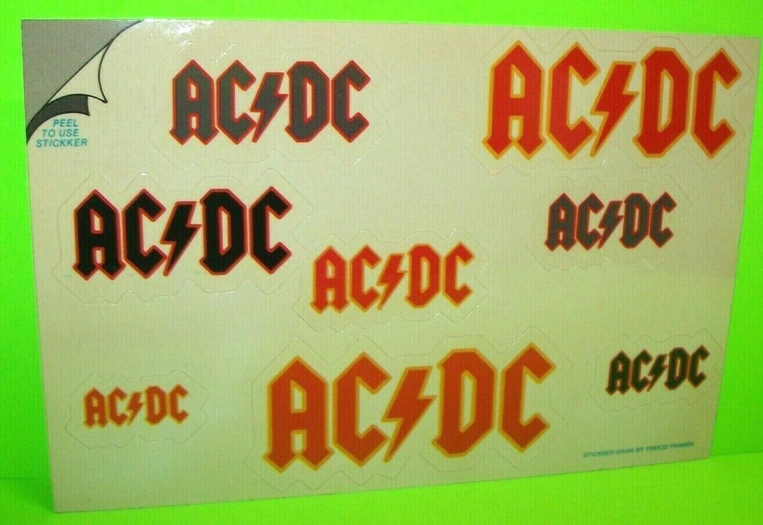 AC/DC Vintage Original Full Decal Set 1984 on Postcard Stickker Gram ...