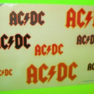 Lot de décalcomanies complètes originales vintage AC/DC 1984 sur carte postale Stickker gramme cadeau unique officiel