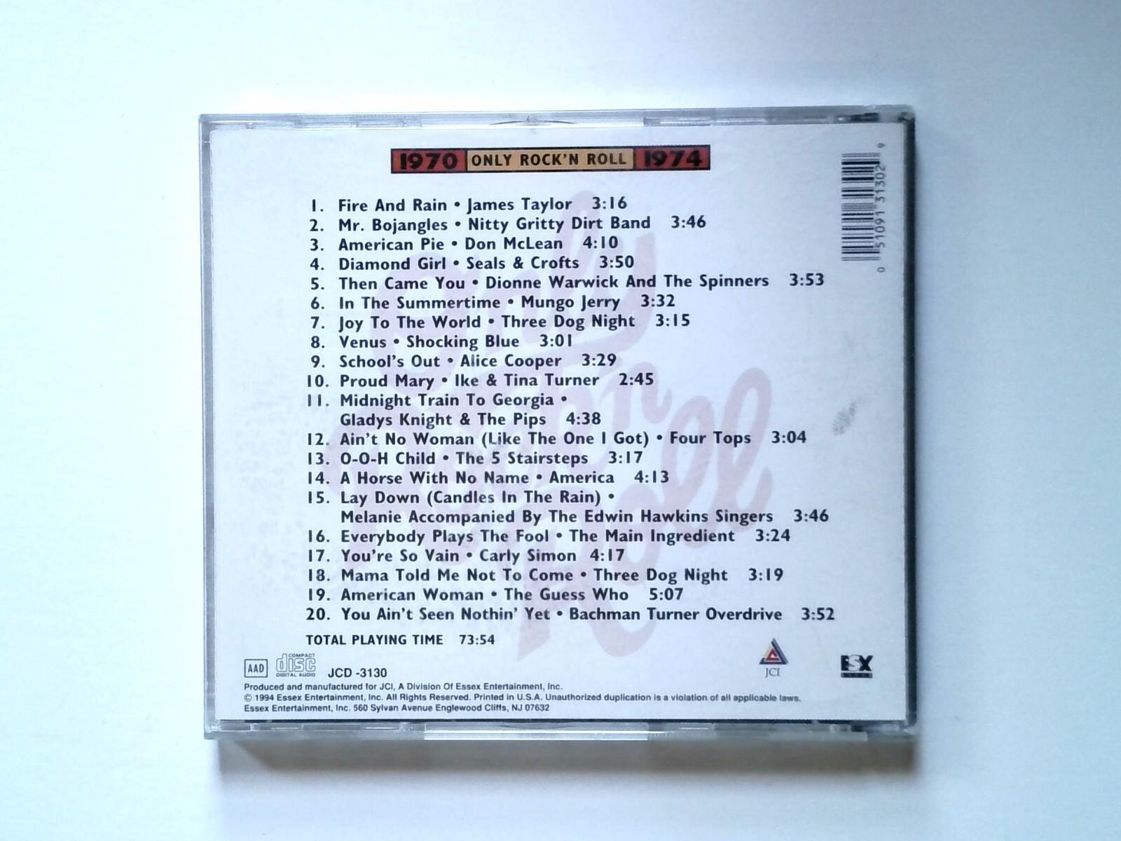 1970 Only Rock'n Roll 1974 CD - 20 Pop Hits - Classic Rock