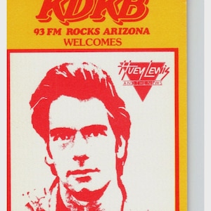 Vintage KDKB Huey Lewis & The News 1985 Advance Auto Supply Promo Patch Card