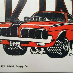 Carte postale Hot Rod Ford 429 Boss Mustang Monster King Car Auto Racer Card 1972 Cadeau unique
