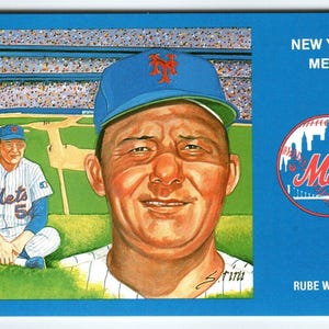 1969 NY Mets Baseball Postkarte Susan Rini Rube Walker Unbenutzte Limitierte Edition Einzigartiges Geschenk