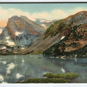 Carte postale vintage Carte postale en lin du Colorado des montagnes du lac Isabel et des glaciers