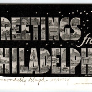 Gruß vom Philadelphia Moon Man 1904 Großbrief Postkarte Pennsylvania
