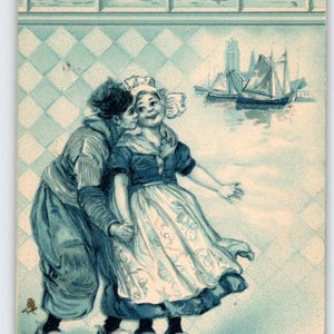 Carte postale hollandaise de la Saint-Valentin, Raphael Tuck, 1908 – Luffing Greetings Frances Brundage