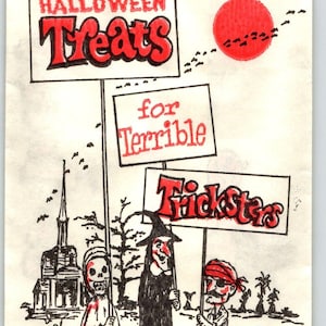 Trick Or Treat Halloween Candy Goodie Bag Witch Pirate Skeleton Bats Black Cat Unique Gift
