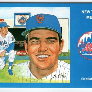 1969 NY Mets Baseball Postkarte Susan Rini Ed Kranepool Unbenutzte Limitierte Edition Einzigartiges Geschenk